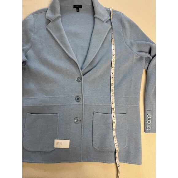 TALBOTS Ponte Knit Blazer Sz 1X PLUS Sky Blue 3-Button Career Business Preppy - Picture 7 of 9